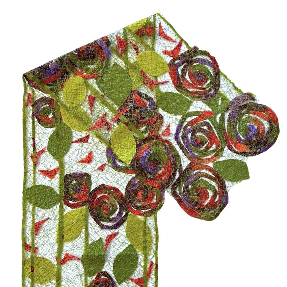 MARY HAMMOND - LONG STEM ROSE JUNGLE SCARF - FIBER