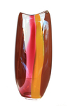 HOKANSON DIX - CHIFFON VESSEL - ORANGE RUBY - GLASS - 6.5 X 16 X 2