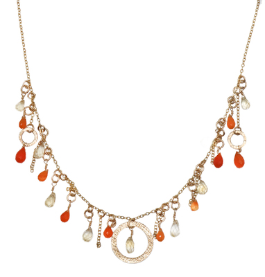 ITHIL METALWORKS - GOLD CITRINE AND CARILION NECKLACE -  GOLD & GEMSTONES