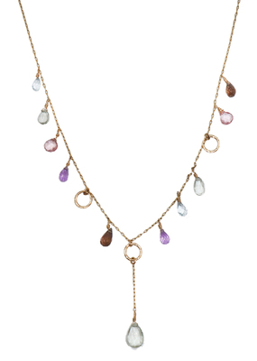 ITHIL METALWORKS - GOLD, AMETHYST, BLUE TOPAZ, PINK TOURMALINE, AND GREEN AMETHYST NECKLACE - GOLD & GEMSTONES