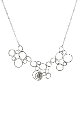 ITHIL METALWORKS - SILVER BUBBLE NECKLACE, 9K GOLD ACCENTS - SILVER