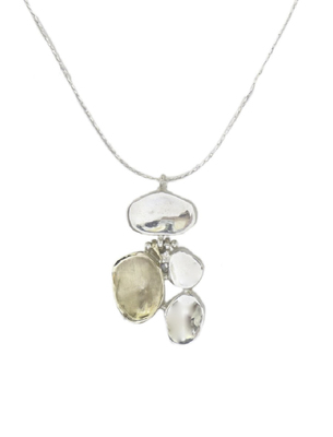 ITHIL METALWORKS - SILVER NECKLACE W/ 9K GOLD DISC ACCENT - SILVER