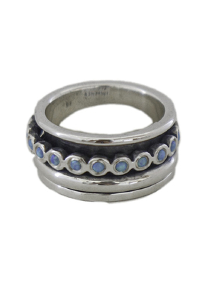 ITHIL METALWORKS - SILVER SPINNER RING WITH OPAL - SILVER - 7.5