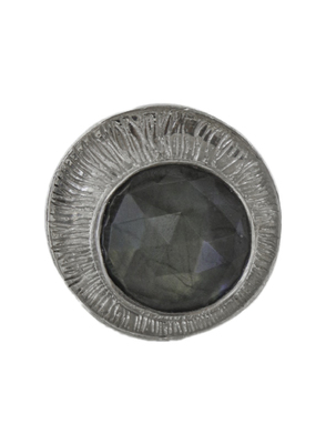 ITHIL METALWORKS - ROUND SILVER RING WITH LABRADORITE - SILVER - 8