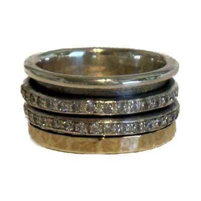 ITHIL METALWORKS - GOLD + SILVER SPINNER RING - SILVER & GOLD