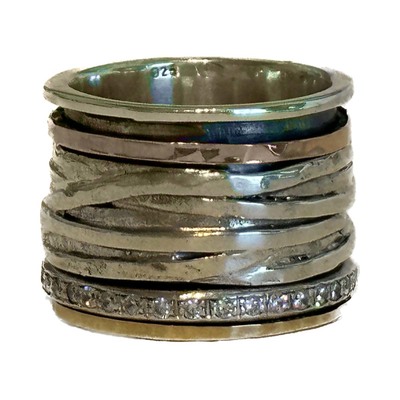 ITHIL METALWORKS - GOLD MIX + SILVER SPINNER RING - SILVER & GOLD