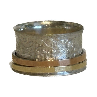 ITHIL METALWORKS - SILVER SPINNER RING - SILVER & GOLD