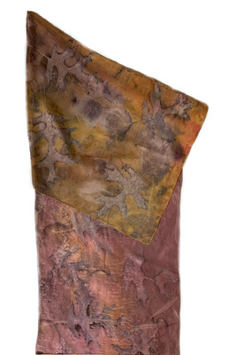 NIKA IVANOFF - PEACH AND MAUVE HABOTAI SILK SCARF - SILK