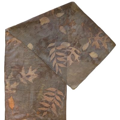 NIKA IVANOFF - BROWN HABOTAI SILK SCARF - SILK