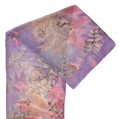 NIKA IVANOFF - DEEP PURPLE & PINK HABOTAI SILK SCARF - SILK