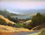 CAROL JESSEN - SONOMA MIST - OIL ON BOARD - 14 X 11