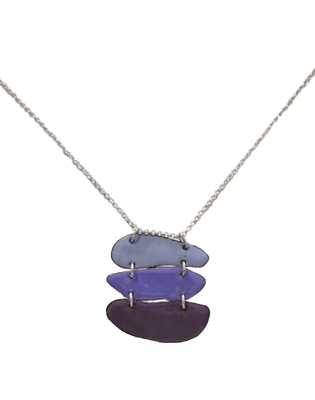 JOANNA CRAFT - SKY, PERIWINKLE & PURPLE STACK NECKLACE - STERLING & ENAMEL