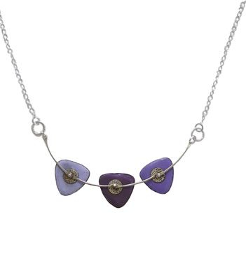 JOANNA CRAFT - PERIWINKLE, SKY & PURPLE NECKLACE - STERLING & ENAMEL