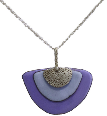 JOANNA CRAFT - PERIWINKLE, SKY W/ STERLING ACCENT NECKLACE - STERLING & ENAMEL