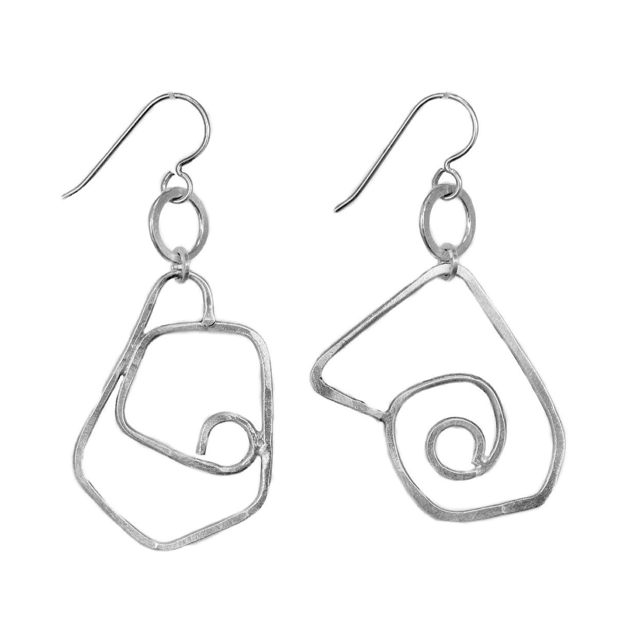 JOANNA CRAFT - GEOMETRIC SWIRL SILVER EARRINGS - SILVER