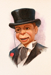 JOHNSON AND FANCHER - CHARLIE MCCARTHY - MIXED MEDIA - 4 X 6.5