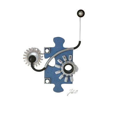 BRAD SMITH - "HOMAGE TO MAGRITTE" - ASSEMBLAGE BRAD SMITH - "HOMAGE TO MAGRITTE" - ASSEMBLAGE - MIXED MEDIA - 9 X 9