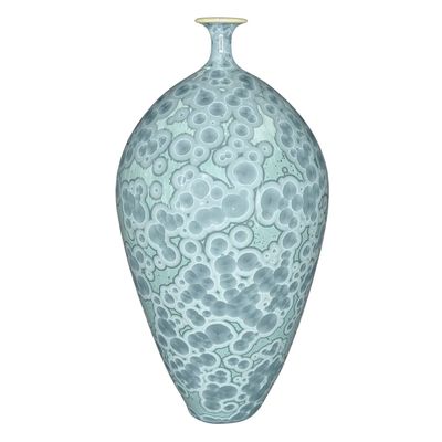 JERRY SAWITZ - SEAFOAM BLUE VESSEL - PORCELAIN - 6 X 12 X 6