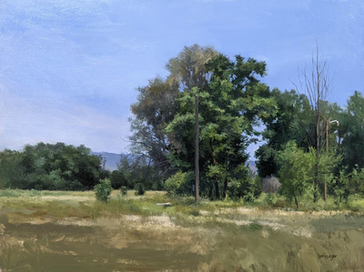 GEOFFREY KRUEGER - THE MIDDLE OF SUMMER - OIL ON PANEL - 24 X 18