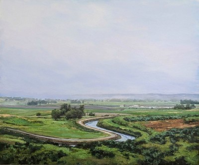 GEOFFREY KRUEGER - THE SERPENTINE CANAL - OIL ON CANVAS - 30 X 36