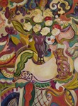 JOYCE LIEBERMAN - BON VIVANT UNSTILL LIFE - ACRYLIC ON PAPER - 30 X 40