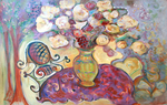 JOYCE LIEBERMAN - FRENCH PATIO - ACRYLIC ON CANVAS - 48 X 36