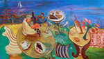 JOYCE LIEBERMAN - PICNIC - ACRYLIC ON CANVAS - 67 X 38