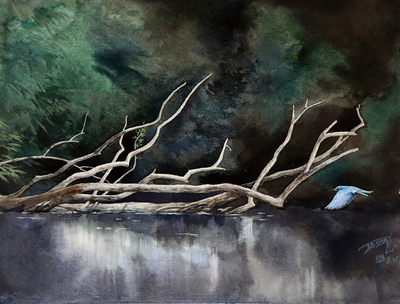 JASON LI - INTO THE FOREST 7 - WATERCOLOR - 12 X 9