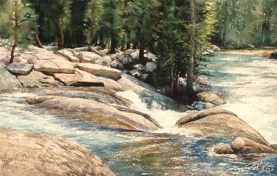 JASON LI - WHITEWATER DOWN STREAM - WATERCOLOR - 11 X 15