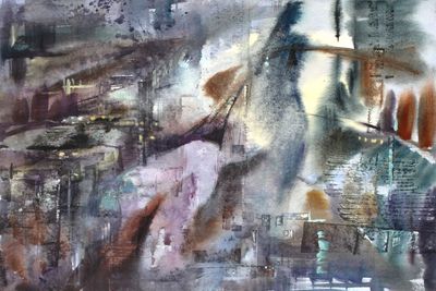 JASON LI - MERGING II - WATERCOLOR - 24 X 18