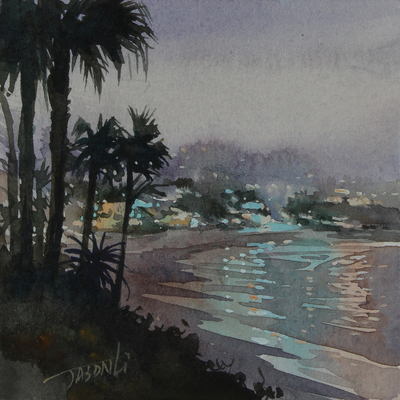JASON LI - LAGUNA WATERCOLOR II - WATERCOLOR - 4 X 4
