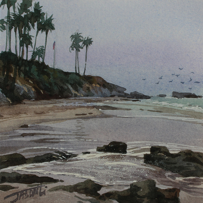 JASON LI - LAGUNA WATERCOLOR IV - WATERCOLOR - 4 X 4