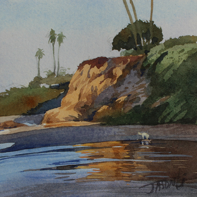 JASON LI -  LAGUNA WATERCOLOR V - WATERCOLOR - 4 X 4