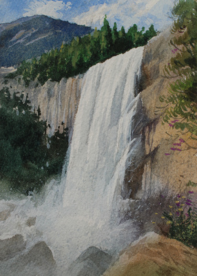 JASON LI - WATERFALL II - WATERCOLOR - 4 x 6