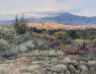 JASON LI - DESERT WILDFLOWERS - WATERCOLOR - 12 x 9