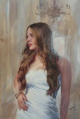 JASON LI - LONGING - WATERCOLOR - 12 x 18