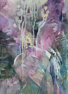 JASON LI - RHAPSODY IN PINK - WATERCOLOR - 18 X 24