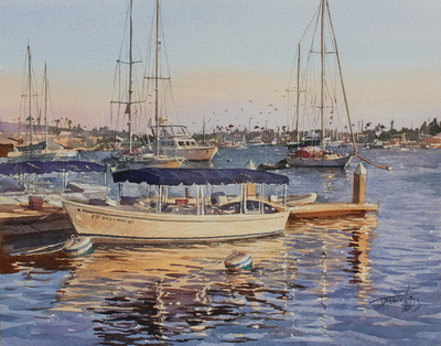 JASON LI - CAROLYN'S BOAT - WATERCOLOR - 11 X 14