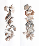 KAREN LIBA - E-MOTION I & E-MOTION II DIPTYCH - ACRYLIC ON PAPER - 15 X 18.75