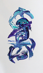 KAREN LIBA - BLUE TWIST - ACRYLIC ON PAPER - 12 X 20.75