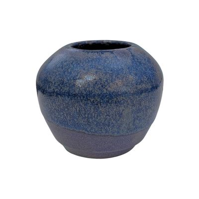KAREN LIBA - SM BLUE GLAZED VASE - CERAMIC - 3 X 2.5 X 3