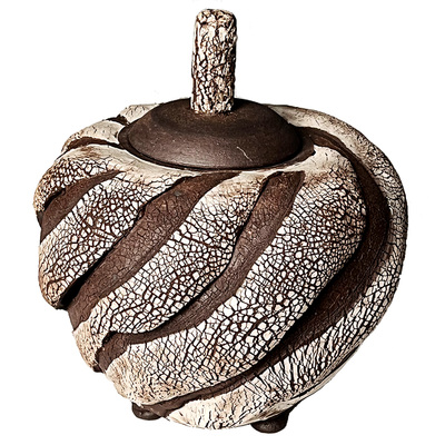 JON LUNDSTROM - GLACIER TWIST JAR - CERAMIC - 10 x 12 x 10