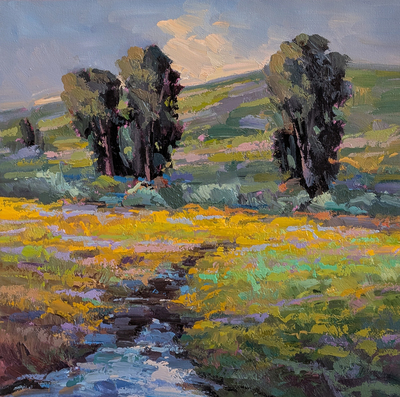 DANNY MILLER - LOS OLIVOS - OIL ON CANVAS - 16 X 16