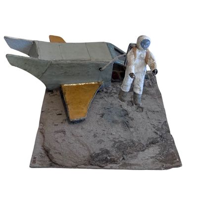 JAMES MINIDIS - A BIG LEAP - MIXED MEDIA - 11 X 5 X 9.6