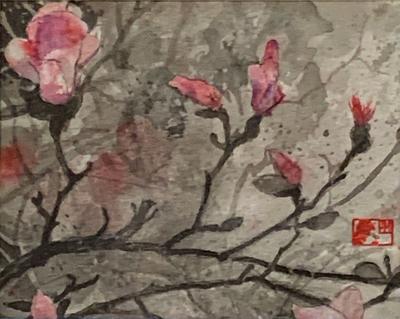 PETE MORRIS - CHINESE MAGNOLIA - WATERCOLOR - 9.5 X 7.75