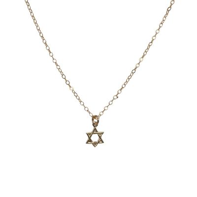 ELIZABETH NADLER - DAINTY STAR OF DAVID NECKLACE - STERLING & GEMSTONE