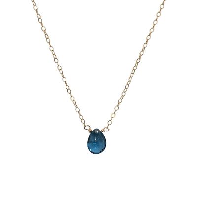 ELIZABETH NADLER - BLUE TOPAZ & GOLD NECKLACE - STERLING & GEMSTONE