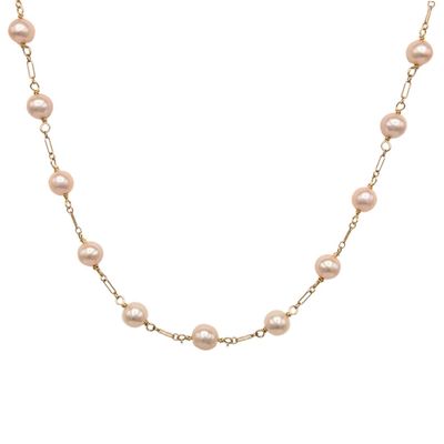 ELIZABETH NADLER - LRG PINK PEARL NECKLACE - STERLING & GEMSTONE