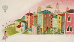 JOHN PARRA - GABRIELA IN EUROPE - ACRYLIC ON BOARD - 18.75 X 11