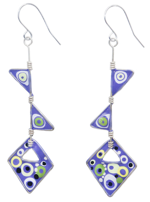 CECILIA RINCON - PURPLE DIAMOND EARRINGS - ENAMEL